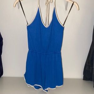 Blue and white romper forever 21